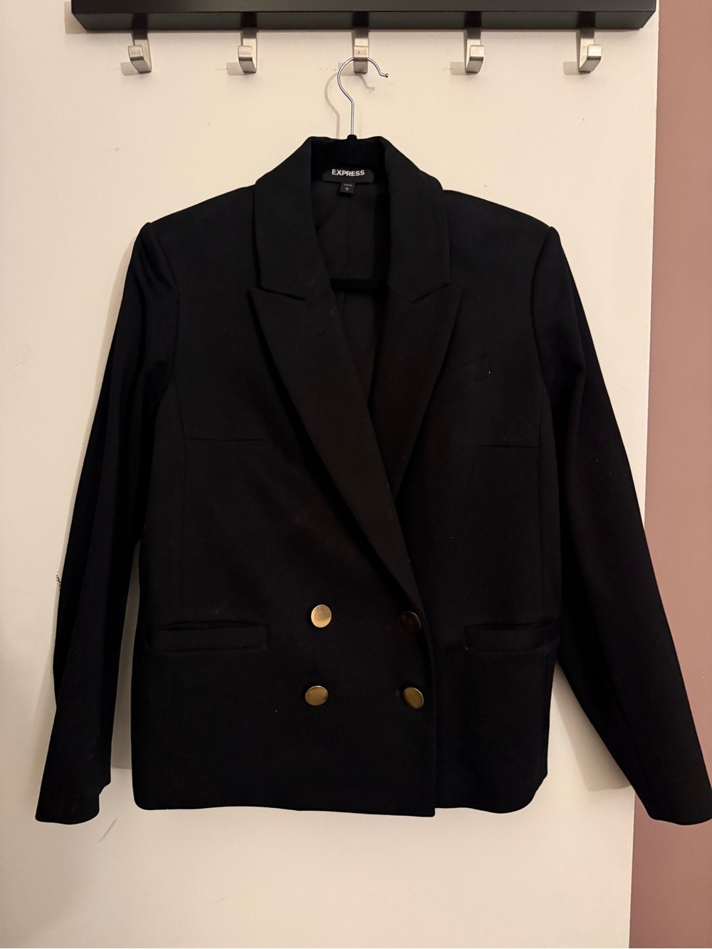 Express Women's Black Double-Breasted Blazer